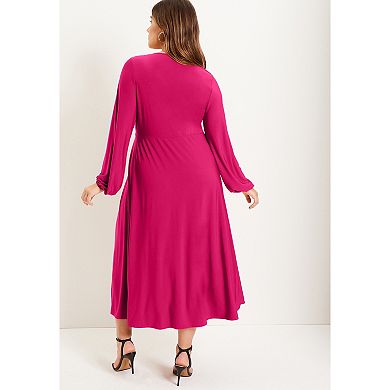 June + Vie Women's Plus Size Empire Waist Dress