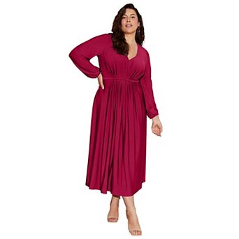 June & Vie Women's Plus Size Empire Waist Dress