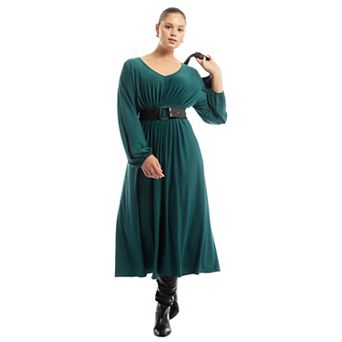 June & Vie Women's Plus Size Empire Waist Dress