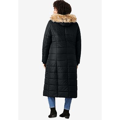 Roaman's Women's Plus Size Maxi Length Puffer Coat