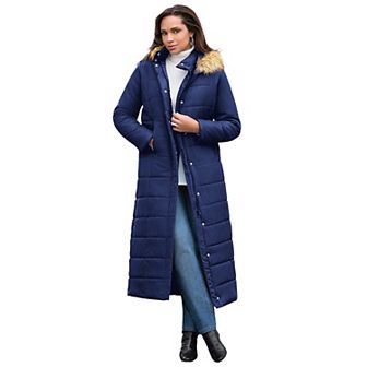 Roaman's Women's Plus Size Plus Size Maxi Length Puffer Coat