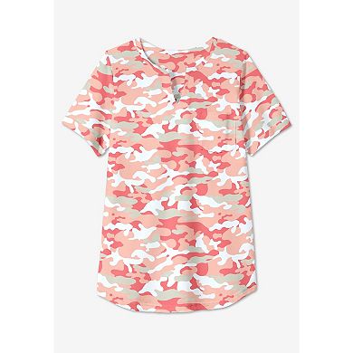 Woman Within Plus Size Notch-Neck Pocket Tee