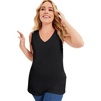 June + Vie Women's Plus Size V-neck One + Only Tank Top