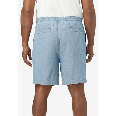 Kingsize Men's Big & Tall Pull-on Knockarounds Chambray Shorts