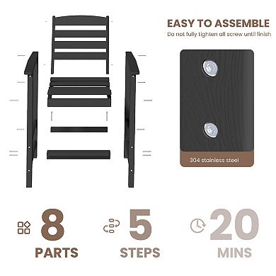 Plastic Tall Adirondack Chair Set Of 2-piece