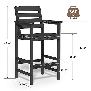 Plastic Tall Adirondack Chair Set Of 2-piece