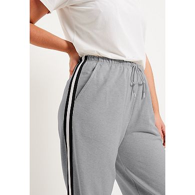 June + Vie Women's Plus Size French Terry Jogger