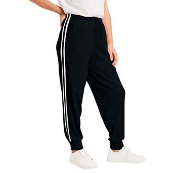 June + Vie Women's Plus Size French Terry Jogger
