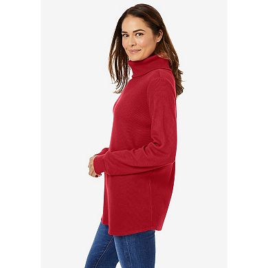 Woman Within Plus Size Thermal Turtleneck