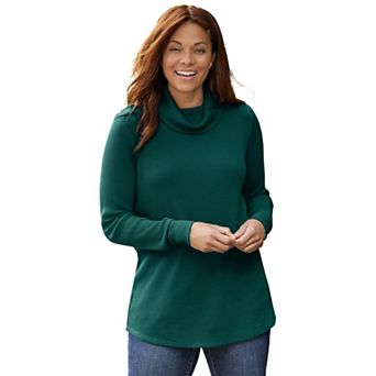 Woman Within Plus Size Thermal Turtleneck