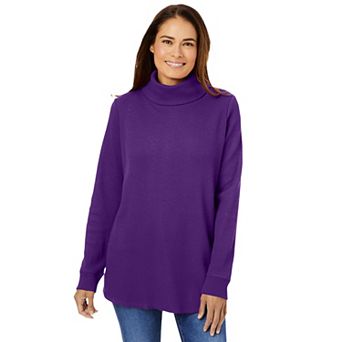 Woman Within Plus Size Thermal Turtleneck