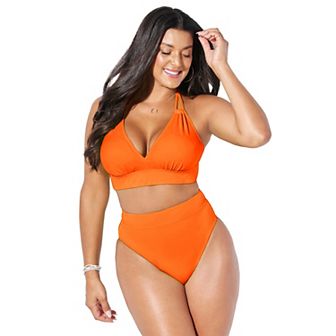 Swimsuits for All Women's Loop Strap Halter Bikini Top