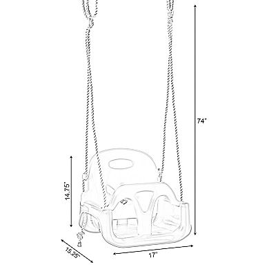 3 in 1 Baby Toddler and Teens Playground Hanging Swing Seat