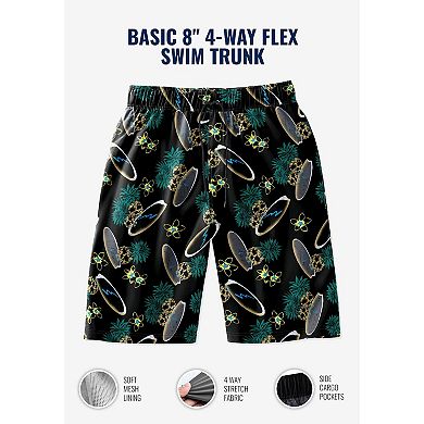 KingSize Men's Big & Tall Basic 8 4-Way Flex Swim Trunk