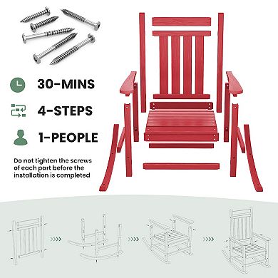 Modern High-back Patio Rocking Chair