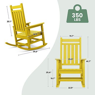 Modern High-back Patio Rocking Chair