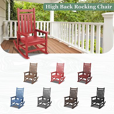 Modern High-back Patio Rocking Chair