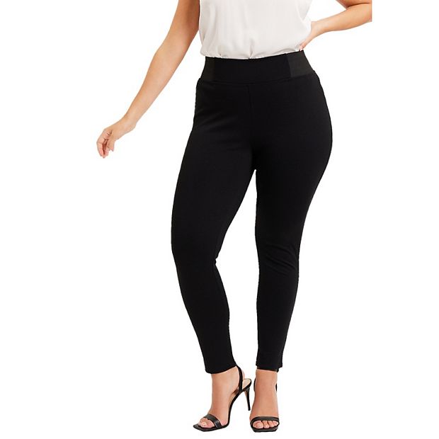 June Vie Women s Plus Size Formfit Classic Ponte Pant