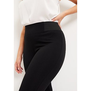 June & Vie Women's Plus Size Formfit Classic Ponte Pant