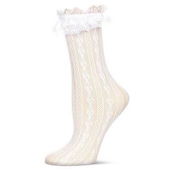 Women's Heart Vine Lace Crew Socks