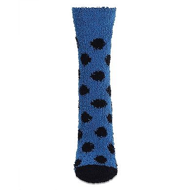 Women's Polka Dot Smiley Face Embroidery Cozy Crew Socks