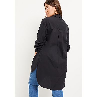 June + Vie Women's Plus Size Poplin La Vie Max Tunic