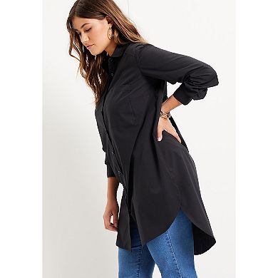 June & Vie Women's Plus Size Poplin La Vie Max Tunic