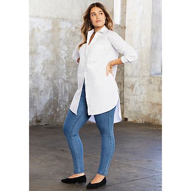 June & Vie Women's Plus Size Poplin La Vie Max Tunic