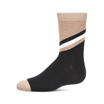 Boys' Geometric Diagonal Stripe Crew Socks