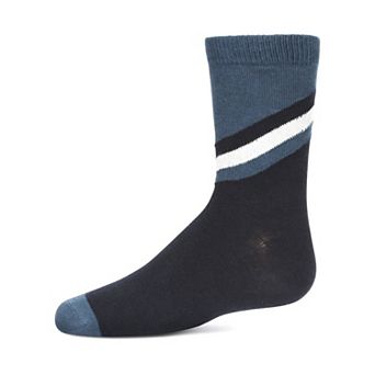 Boys' Geometric Diagonal Stripe Crew Socks