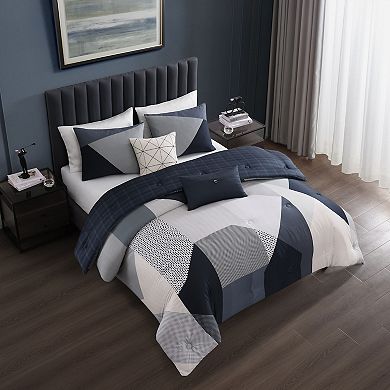 Bebejan Geo Fusion 200 Thread Count 100% Cotton Sateen 5 Piece Reversible Comforter Set