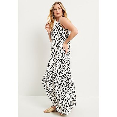 June & Vie Women's Plus Size Cutout Neckline Maxi Dress
