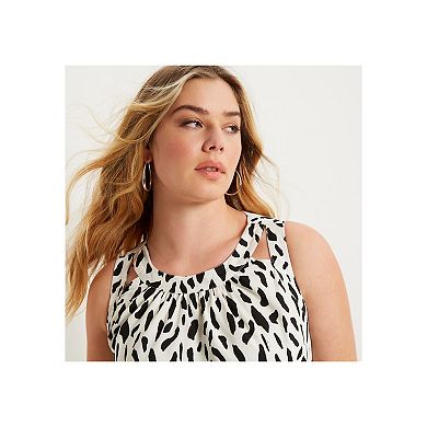 June & Vie Women's Plus Size Cutout Neckline Maxi Dress