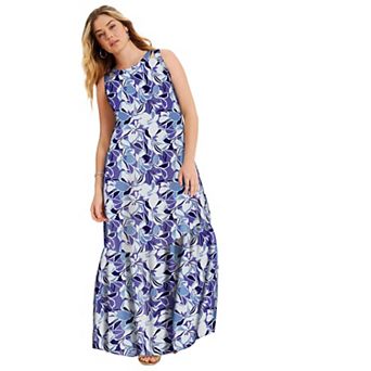 June + Vie Women's Plus Size Cutout Neckline Maxi Dress