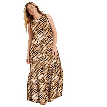 June + Vie Women's Plus Size Cutout Neckline Maxi Dress