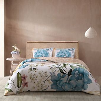 Bebejan Maia 200 Thread Count 100% Cotton Sateen 3 pc Reversible Duvet Cover Set
