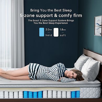 Serweet 10 Inch Memory Foam Hybrid Mattress Pocket Spring Mattress In A Box