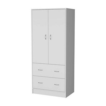 Wenden Wardobre With 2 Drawers, 2 Doors, Ample Storage And Hanging Rod