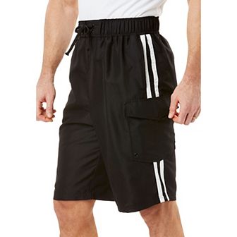 Kingsize Men's Big & Tall Double Stripe Swim Board Shorts