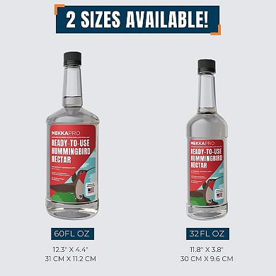 Mekkapro Premium Hummingbird Nectar - 60oz - Attract, Delight, And Energize Your Garden