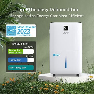 Yaufey 150 Pints Energy Star Dehumidifier For Space Up To 7,000 Sq. Ft