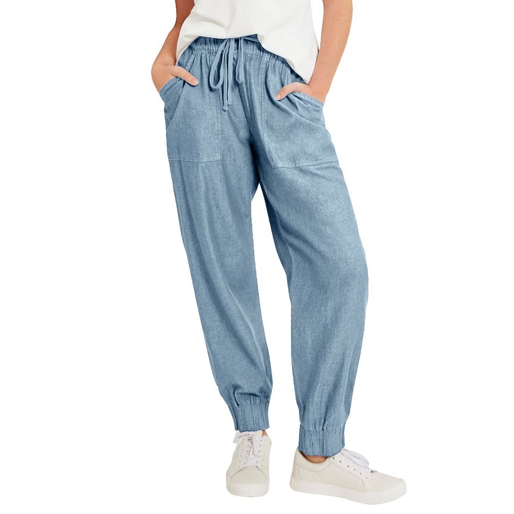 Drawstring Denim Joggers