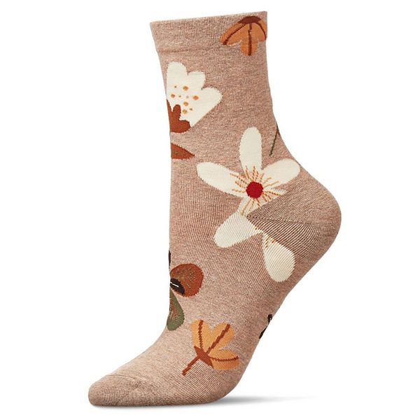 Women's Combed Cotton Floral Crew Socks