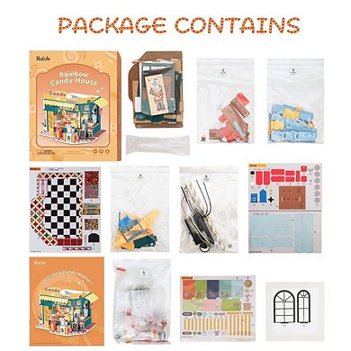 Diy 3d House Puzzle Rainbow Candy House 179pcs