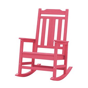 Outdoor Patio HDPE Rocking Chair, Extra Wide Seat