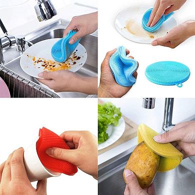 3-Piece Silicone Dish Washing Brush Set