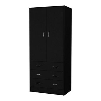 Prescott Armoire, With 2 Doors, 3 Drawers And 1 Hanging Rod