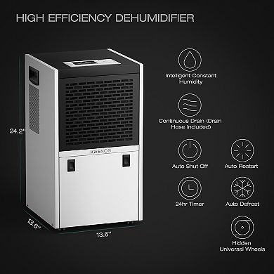 Kesnos 155 Pints Large Dehumidifier For Space Up To 8,000 Sq. Ft