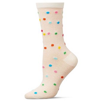 Women's Openwork Dotted Crew Socks