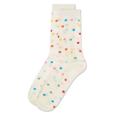 Women's Openwork Dotted Crew Socks